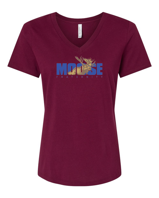 Moose Fraternity Women’s Relaxed Jersey V-Neck Tee - 6405